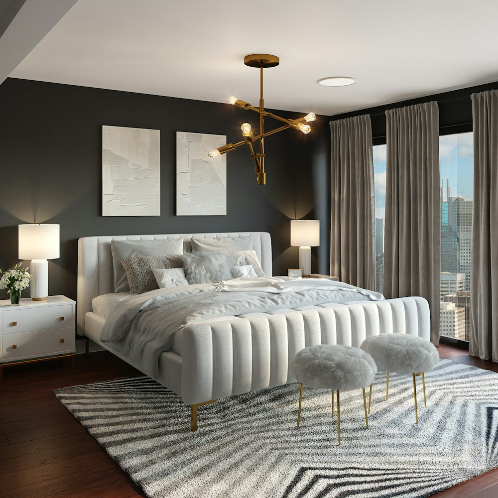 Olive Courtyard — restful, elegant bedroom